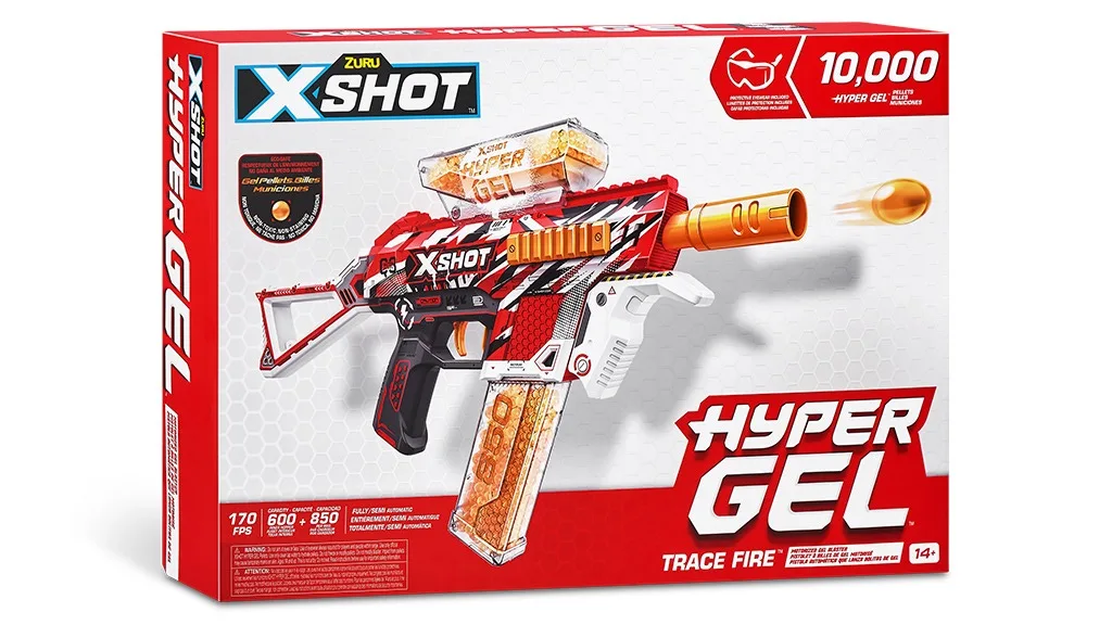 A ZURU X-Shot Hyper Gel Trace Fire újra gyerekként játszatja a tiniket.