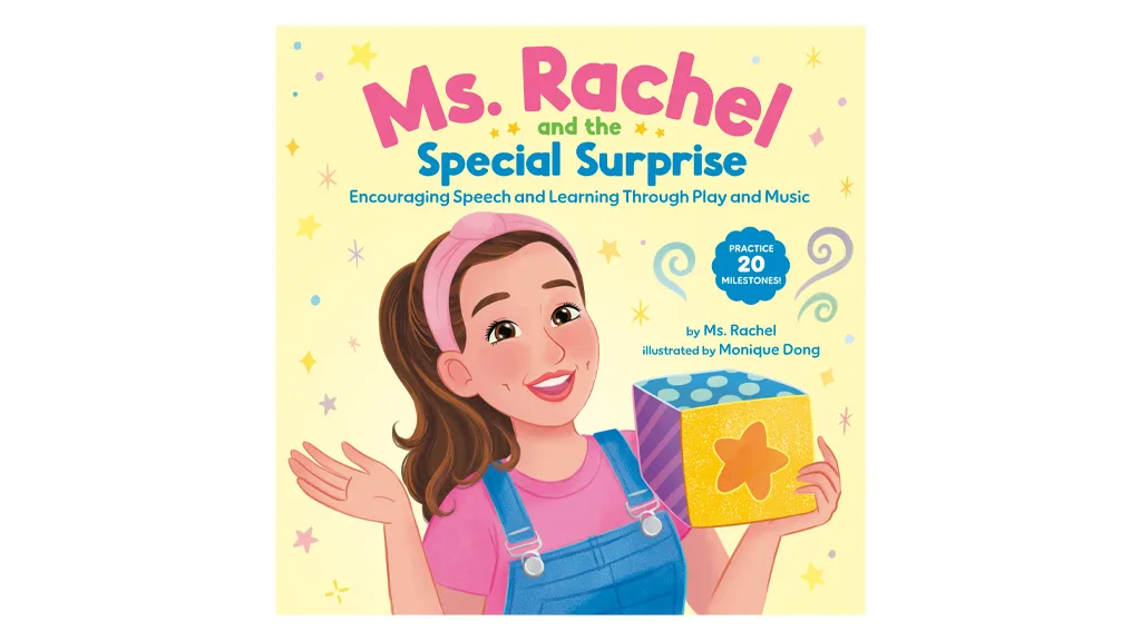 Ms. Rachel gyermekkönyveket mutat be, többek között a „Ms. Rachel és a különleges meglepetés!” címűt