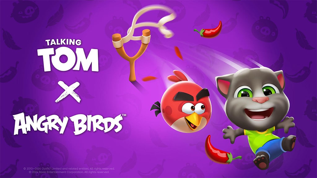 A Talking Tom és az Angry Birds karakterek disznókkal harcolnak a My Talking Tom 2-ben