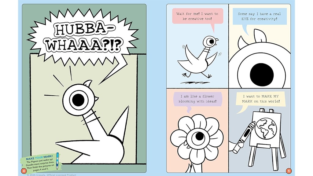 A Mo Willems Workshop és Crayola bemutatja: Hagyj nyomot! színezőkönyv
