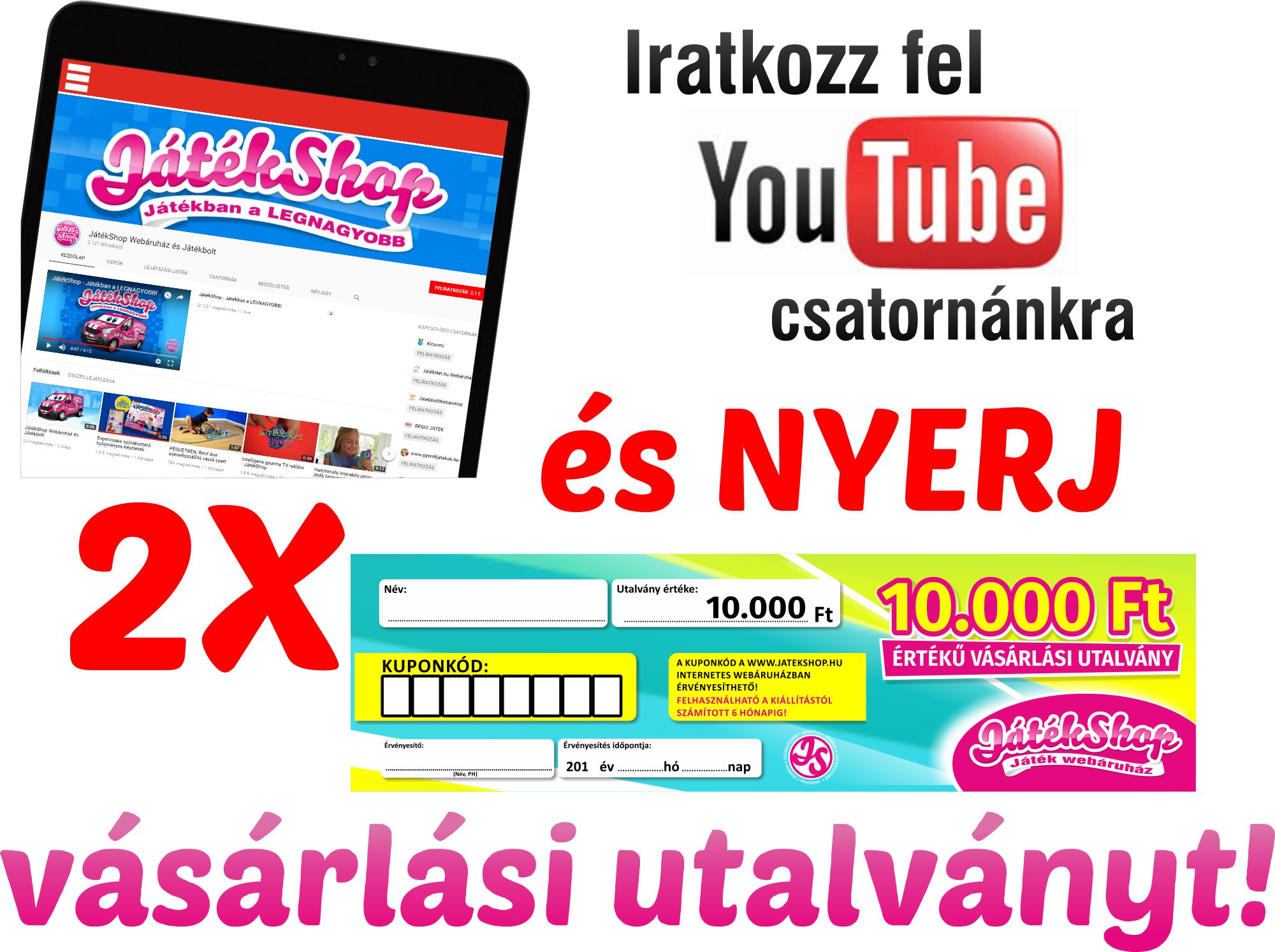 Iratkozz fel Youtube csatornánkra és nyerj!