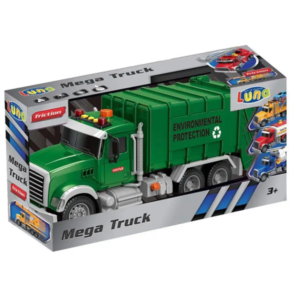 Mega Truck: Szelektív hulladékszállító kamion fénnyel és hanggal 40x14x21cm kép 1
