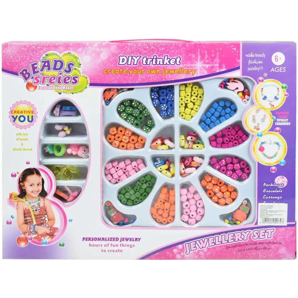 Beads Series: Ékszerkészítő szett 200+ színes szögletes gyönggyel kép 1