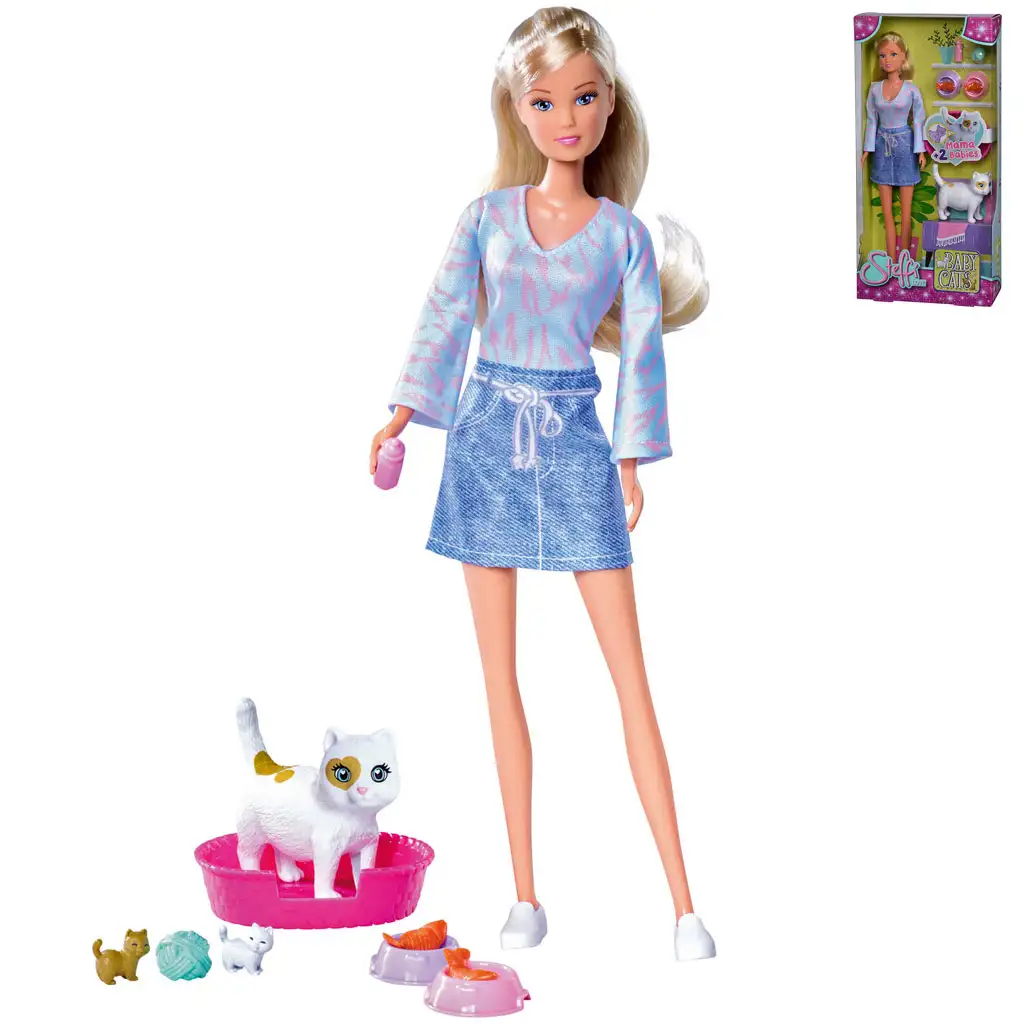 Steffi Love: Szőke hajú Steffi baba cicákkal és kiegészítőkkel 29cm - Simba Toys kép 1
