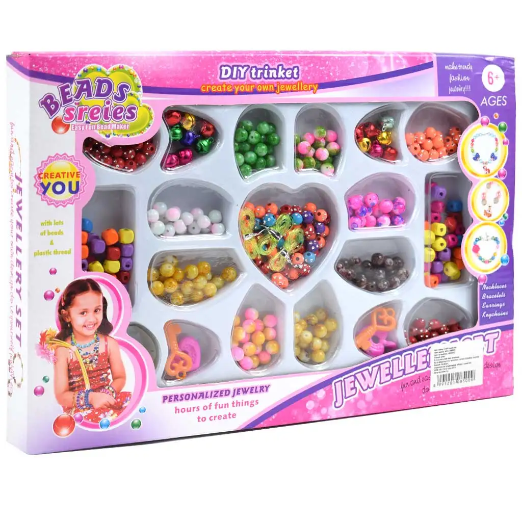 Beads Series: Ékszerkészítő szett gyöngyökkel és kulcsokkal 100+ gyönggyel kép 1