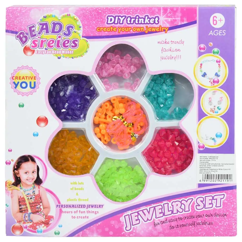 Beads Series: Ékszerkészítő szett 100+ színes és átlátszó gyönggyel kép 1