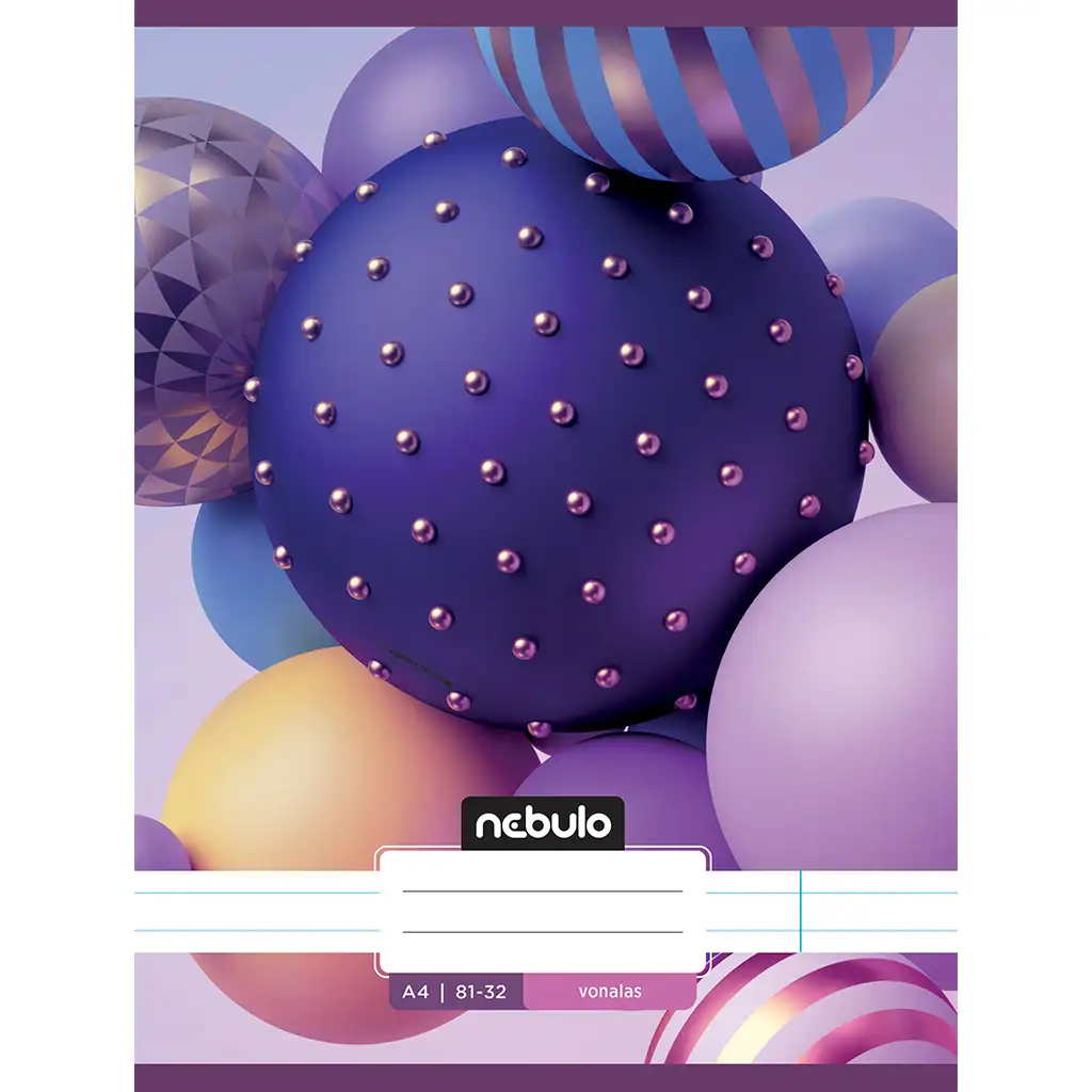 Nebulo: Színes gömbök vonalas füzet 81-32 A/4 kép 1