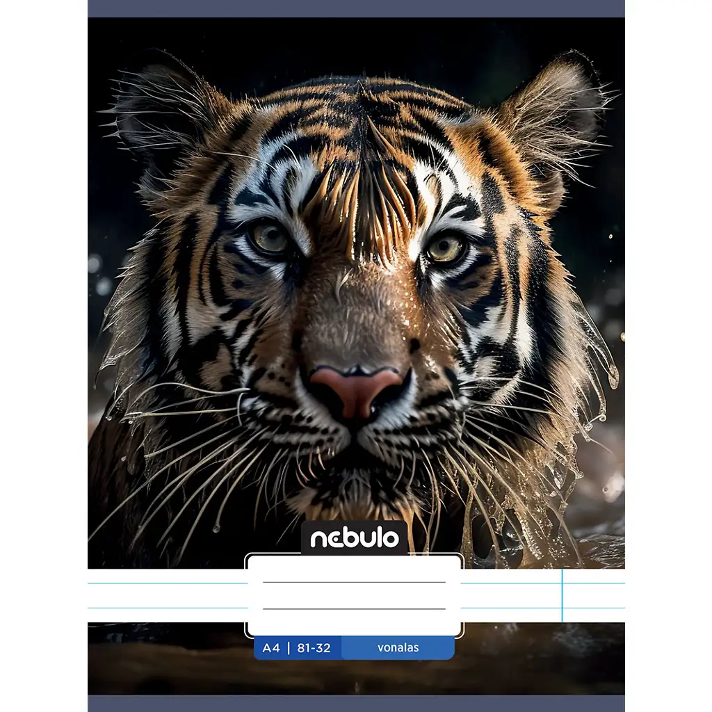 Nebulo: Tigris mintás vonalas füzet 81-32 A/4 kép 1
