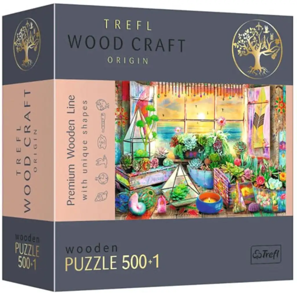 Wood Craft: Tengerparti nyaralóház fa puzzle 500+1db-os - Trefl kép 1