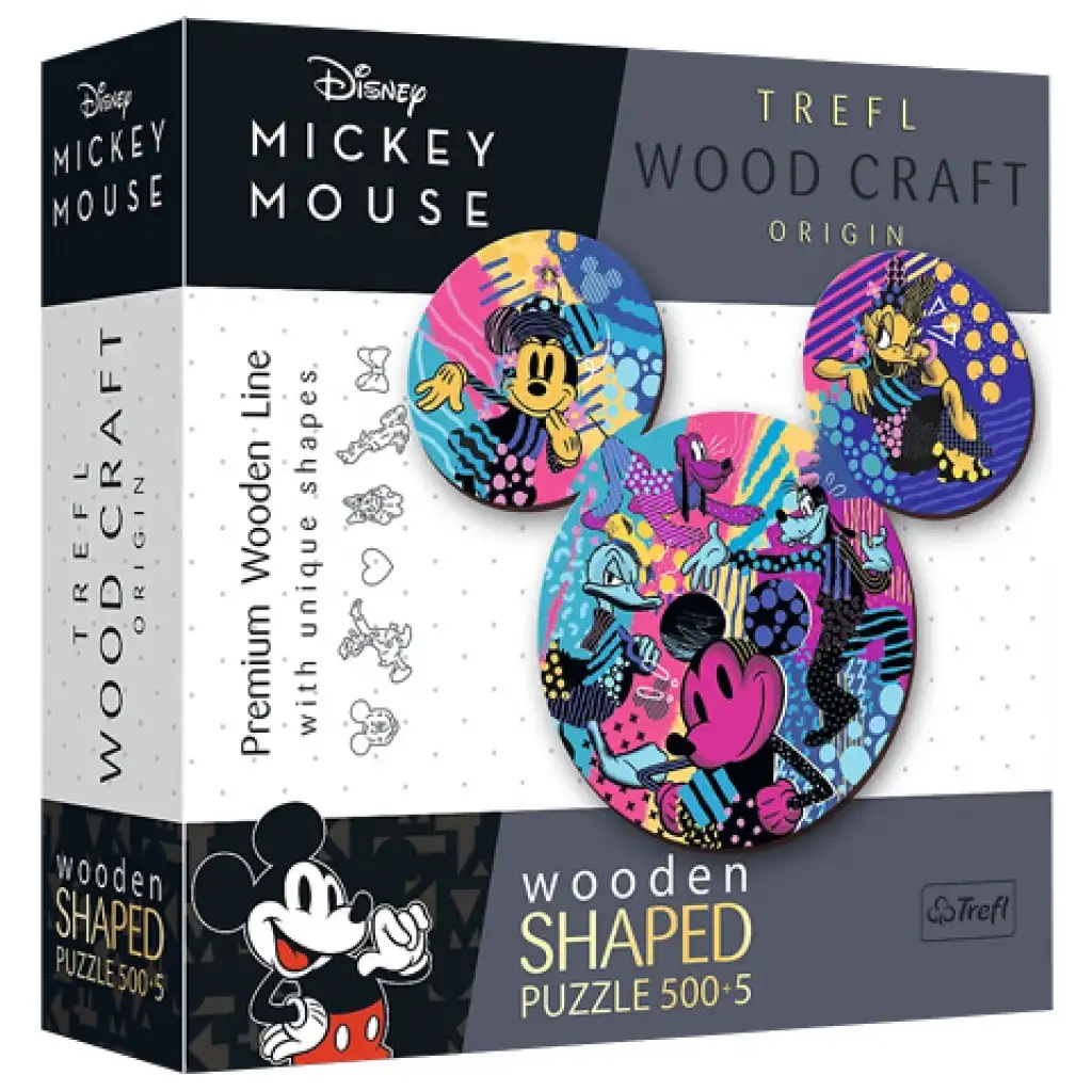 Wood Craft: Mickey egér 500+5db-os fa puzzle - Trefl kép 1