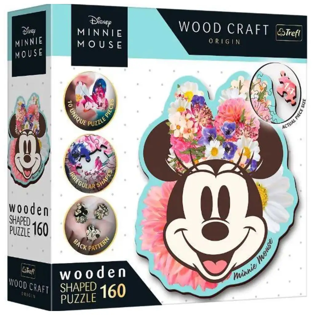 Wood Craft: Disney - Stílusos Minnie egér 160 db-os prémium fa puzzle - Trefl kép 1