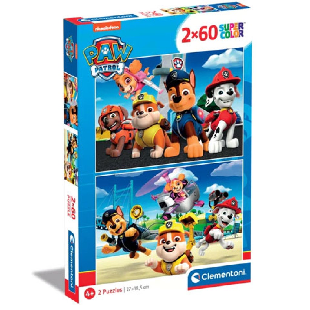 Mancs őrjárat Supercolor 2 az 1-ben 2x60db-os puzzle - Clementoni kép 1