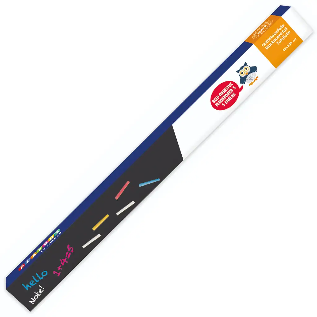 PlayBox: Fekete kréta tábla tekercs színes krétákkal 200x45cm kép 1