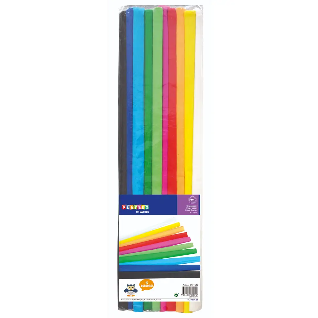 PlayBox: Színes 10 db-os krepp papír szett 50x200cm kép 2