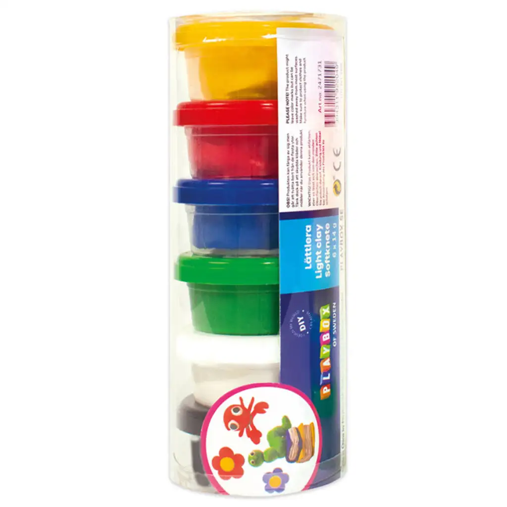 PlayBox: Színes gyurma szett tégelyben 6x14gramm kép 1