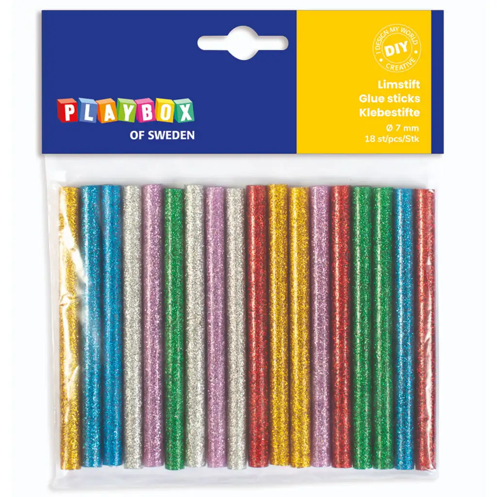 PlayBox: Glitteres ragasztópisztoly utántöltő szett 18db-os 7mm kép 1