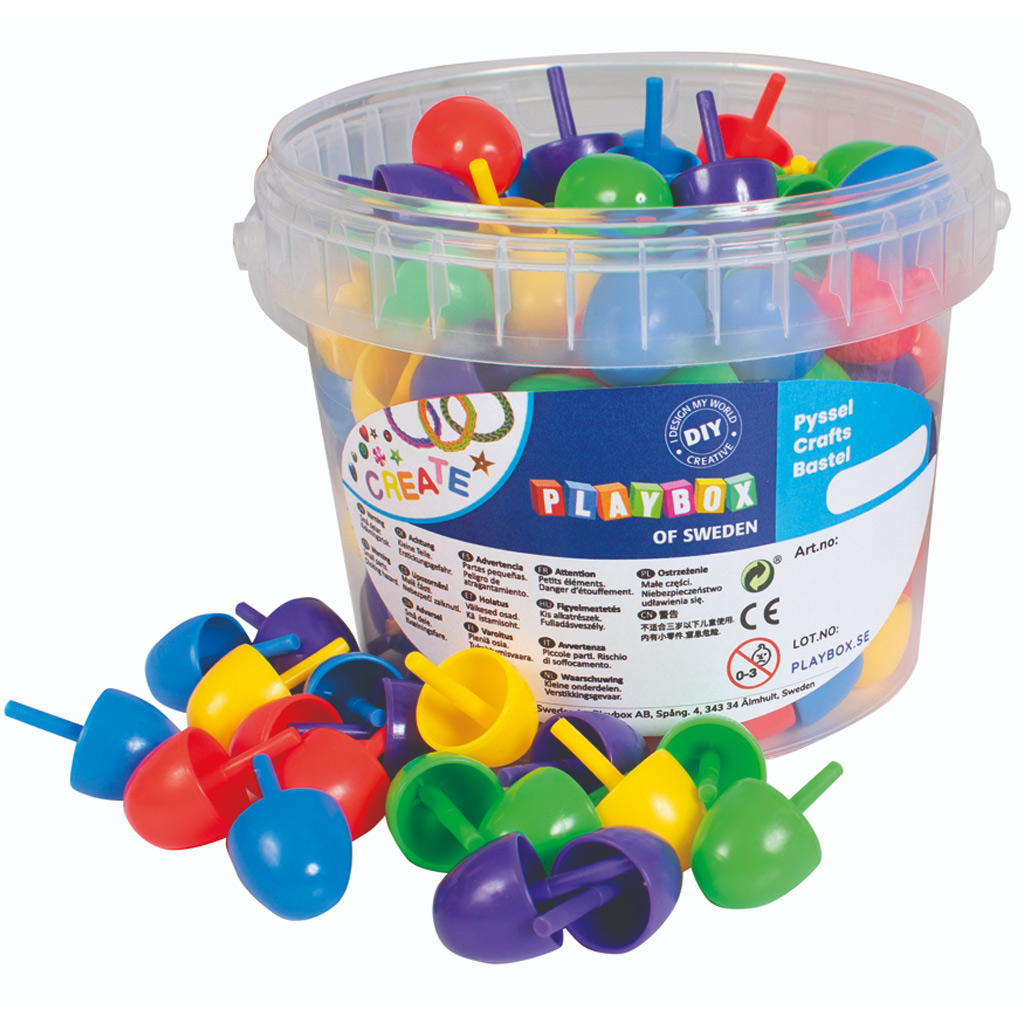 PlayBox: Színes nagyméretű mozaik pötyi 125 db-os szett vödörben 2cm kép 1