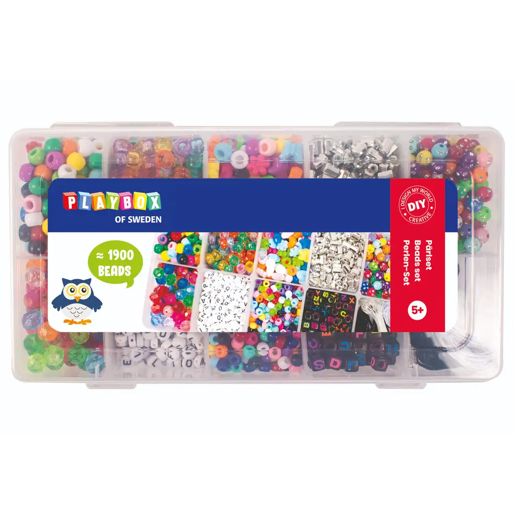 PlayBox: Műanyag 1900 db-os gyöngyszett tárolóban kép 1