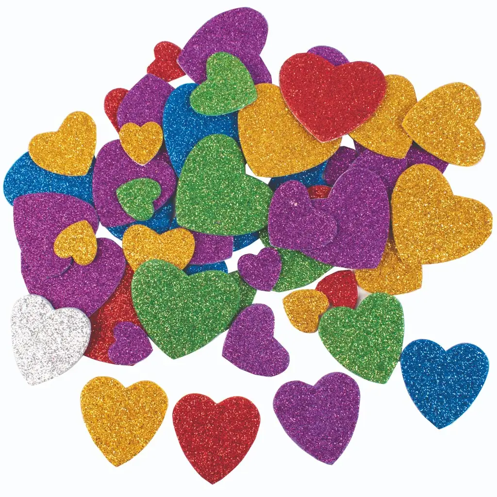 PlayBox: Habszivacs öntapadós glitteres szív szett 60 db-os kép 1