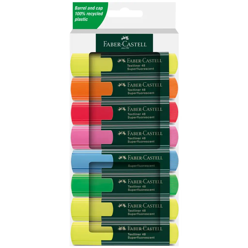 Faber-Castell: 1548 Fluorescent 8 db-os szövegkiemelő filctoll szett kép 1