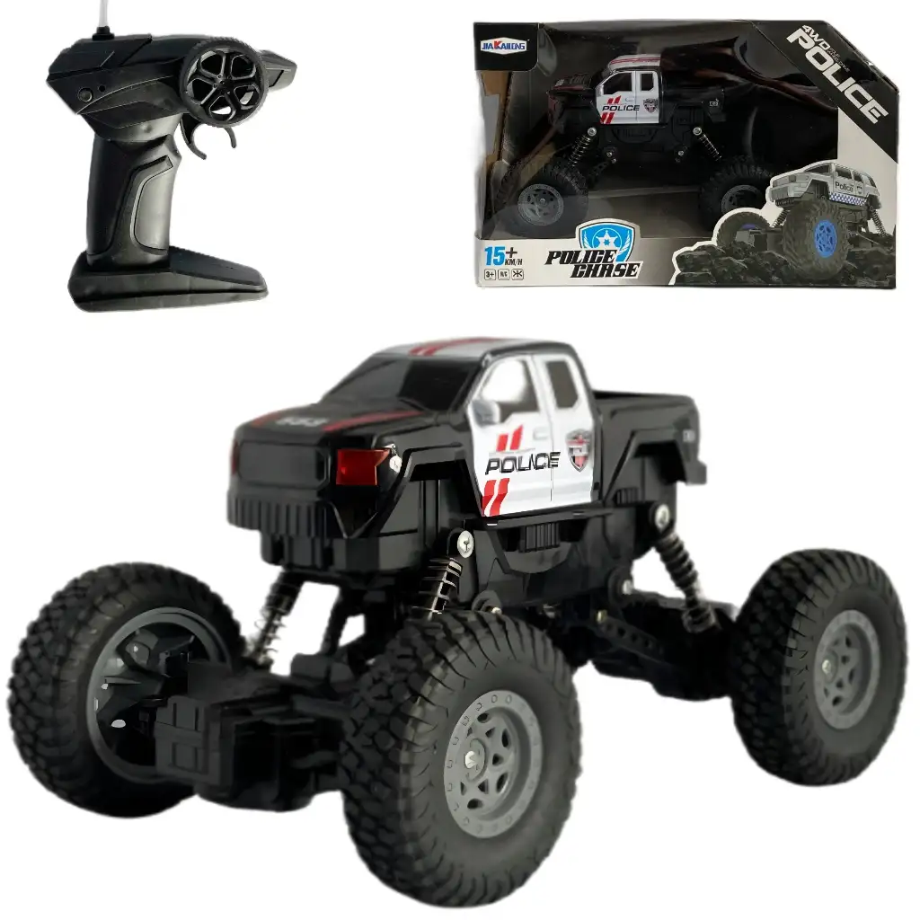 RC Távirányítós 4WD rendőrségi hegymászó autó 1/18-as méretarány 21cm kép 1
