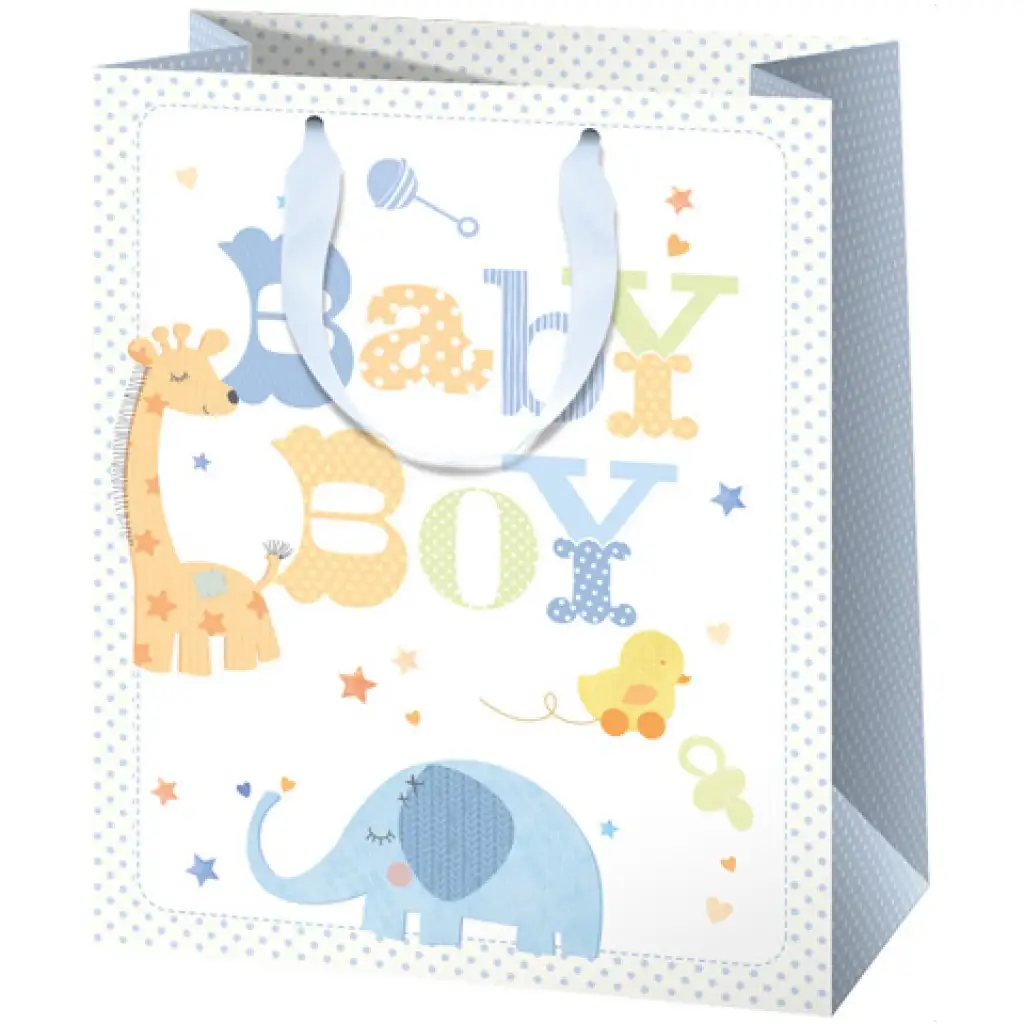 Exkluzív nagy Baby Boy ajándéktáska 27x33x14cm kép 1