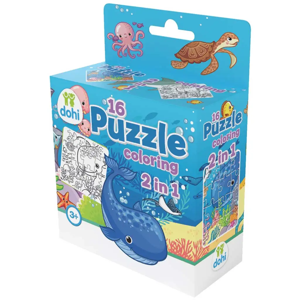 16 Darabos Színezős Puzzle 2 az 1-ben - Tenger kép 1