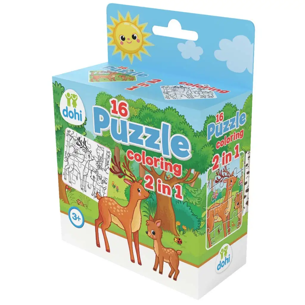 16 Darabos Színezős Puzzle 2 az 1-ben - Szarvas kép 1