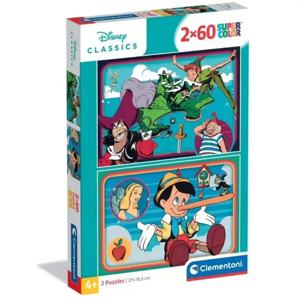 Disney klasszisok 2x60db-os Supercolor puzzle - Clementoni kép 1