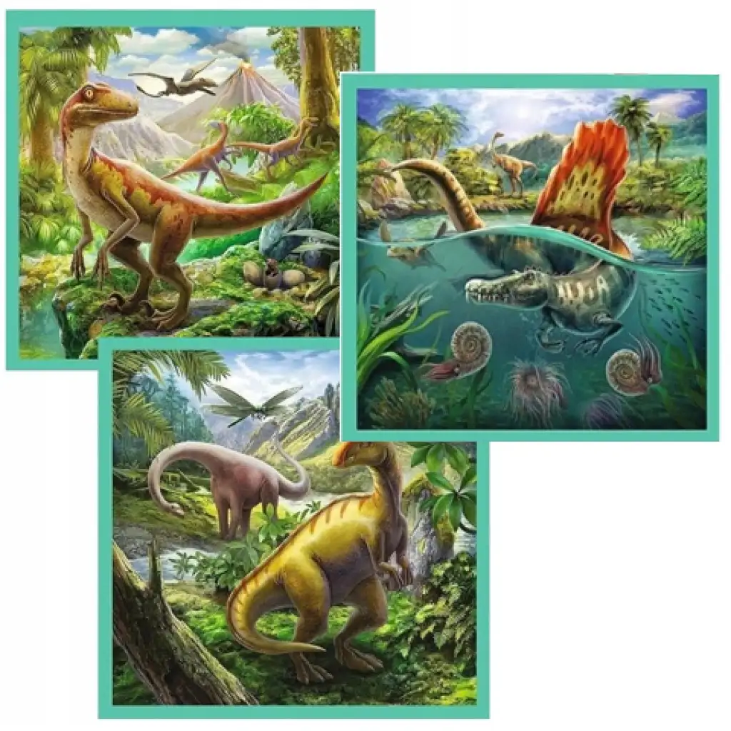 3 az 1-ben dinoszauruszos puzzle szett - Trefl kép 2