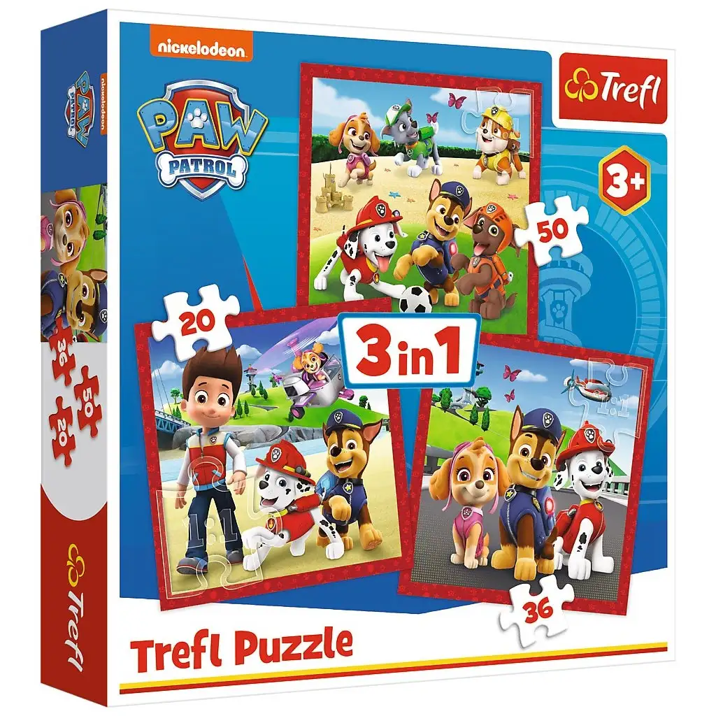 Mancs őrjárat: Boldog kutyusok 3 az 1-ben puzzle - Trefl kép 1