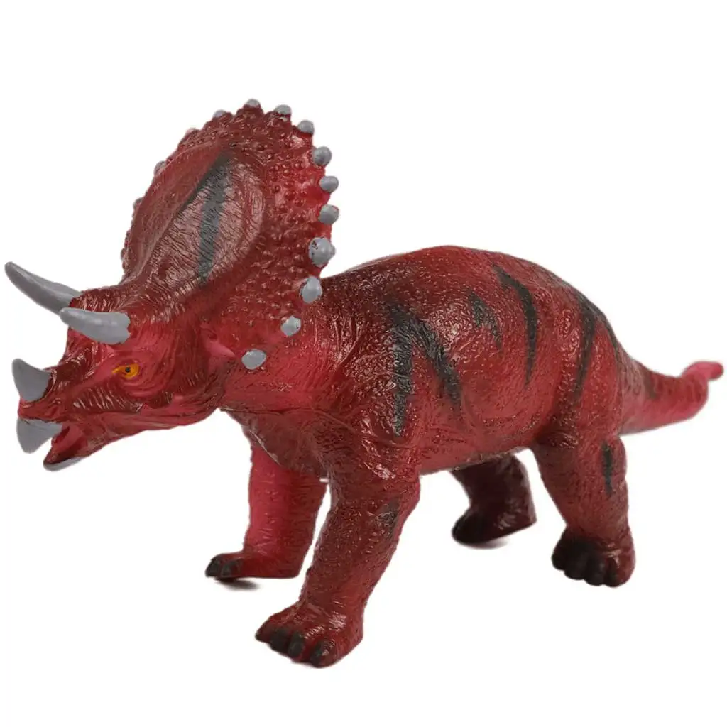 Dino World: Vinyl anyagú hangot adó Triceratops dinoszaurusz figura pamut töltéssel 35cm kép 1