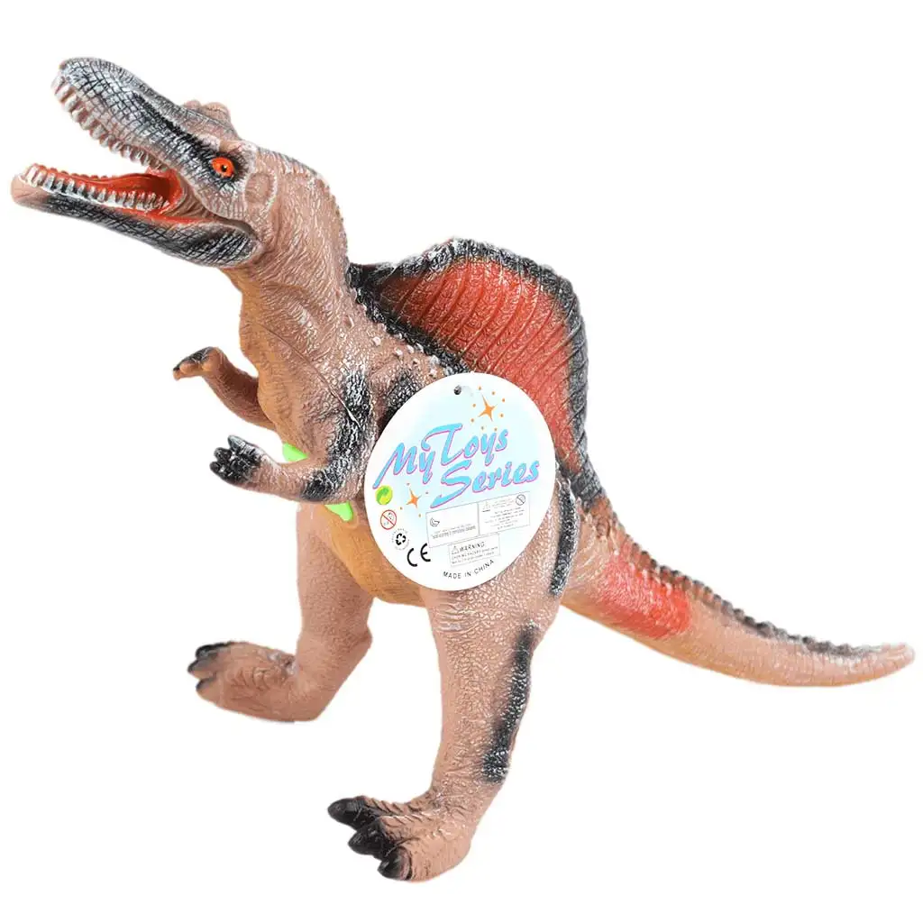 Dino World: Vinyl anyagú hangot adó Spinosaurus dinoszaurusz figura pamut töltéssel 35cm kép 1