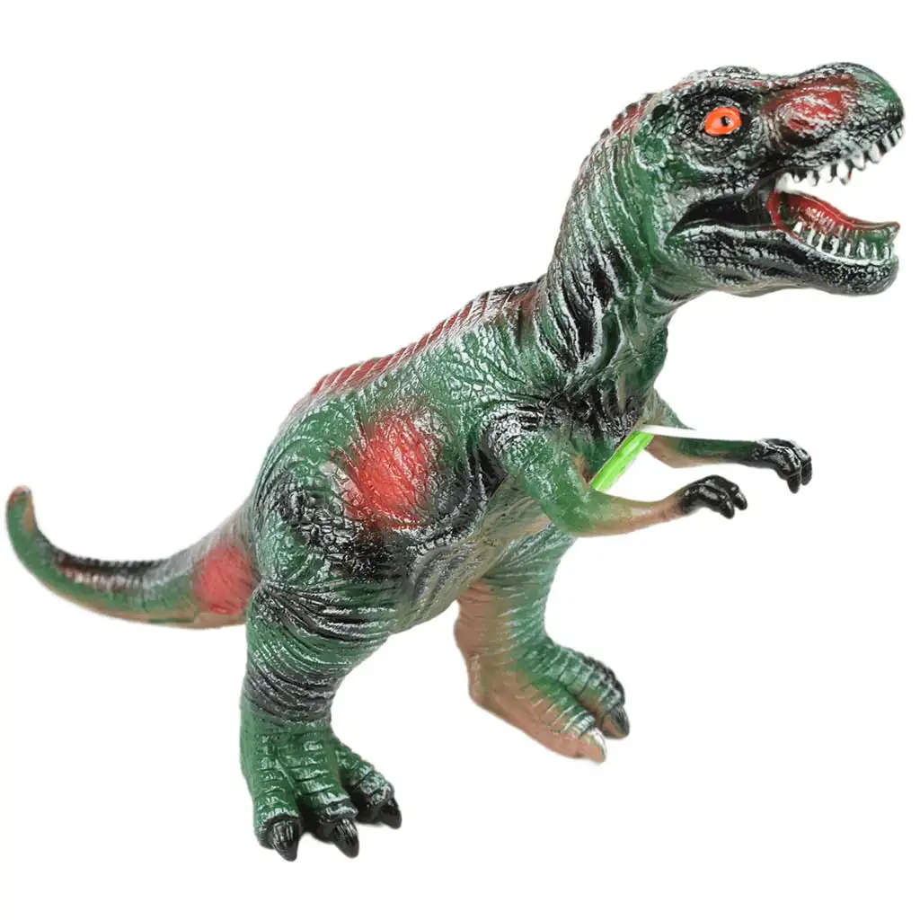 Dino World: Vinyl anyagú hangot adó T-REX dinoszaurusz figura pamut töltéssel 35cm kép 1