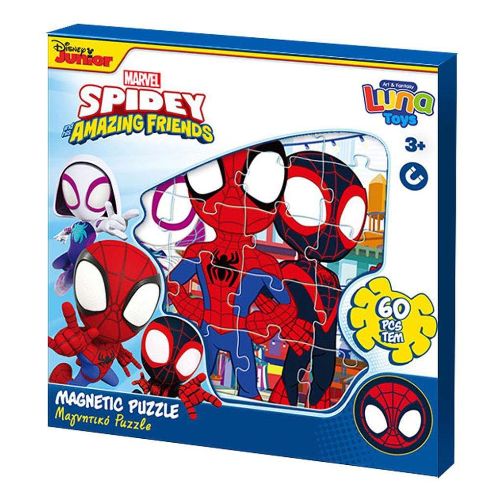 Luna: Spidey és barátai mintás 3x20db-os mágneses puzzle kép 1