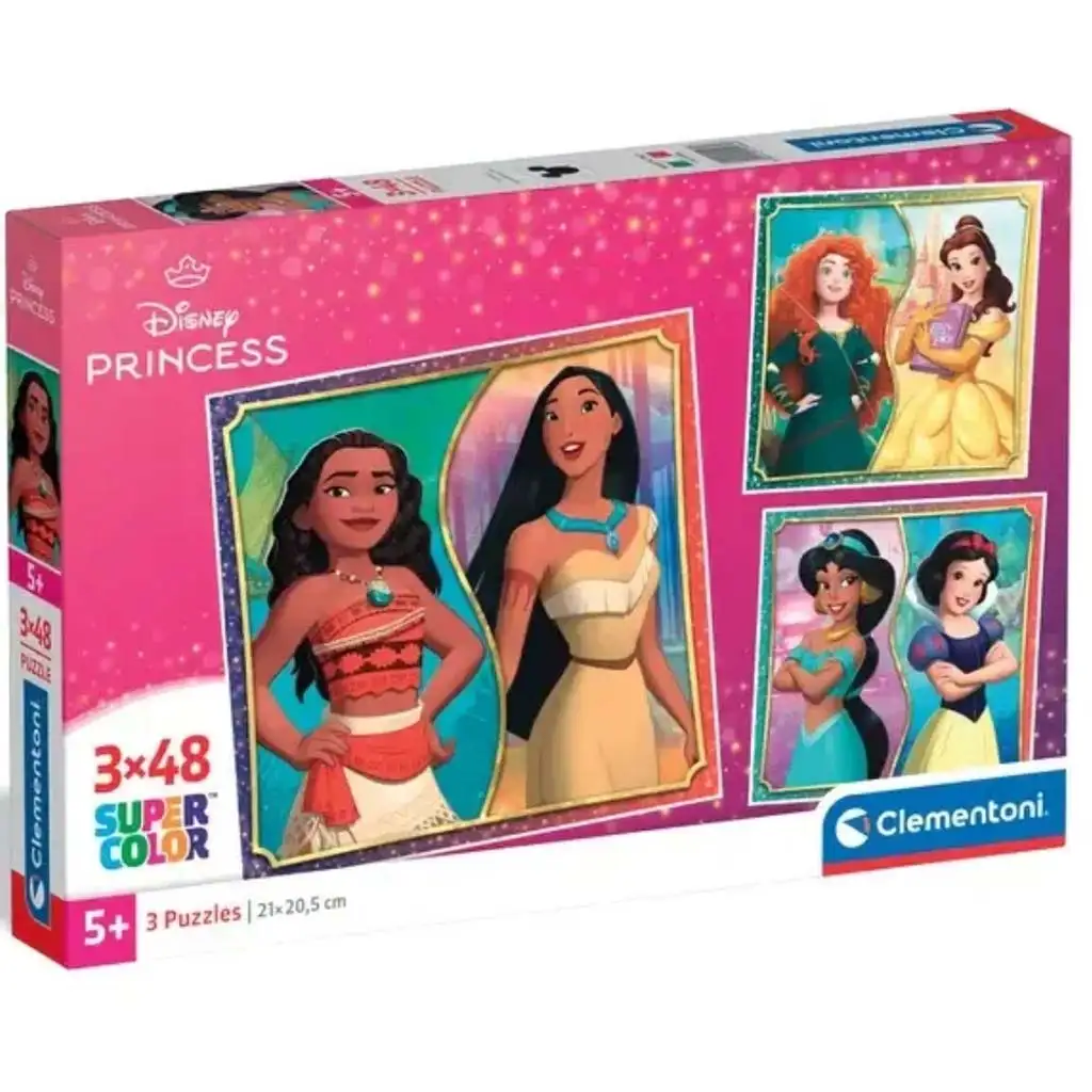 Disney Hercegnők Supercolor 3x48db-os puzzle - Clementoni kép 1