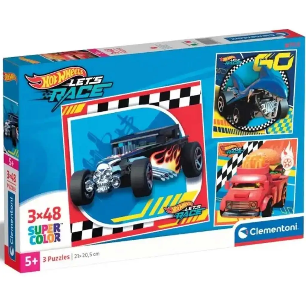 Hotwheels 3x48db-os Supercolor puzzle - Clementoni kép 1