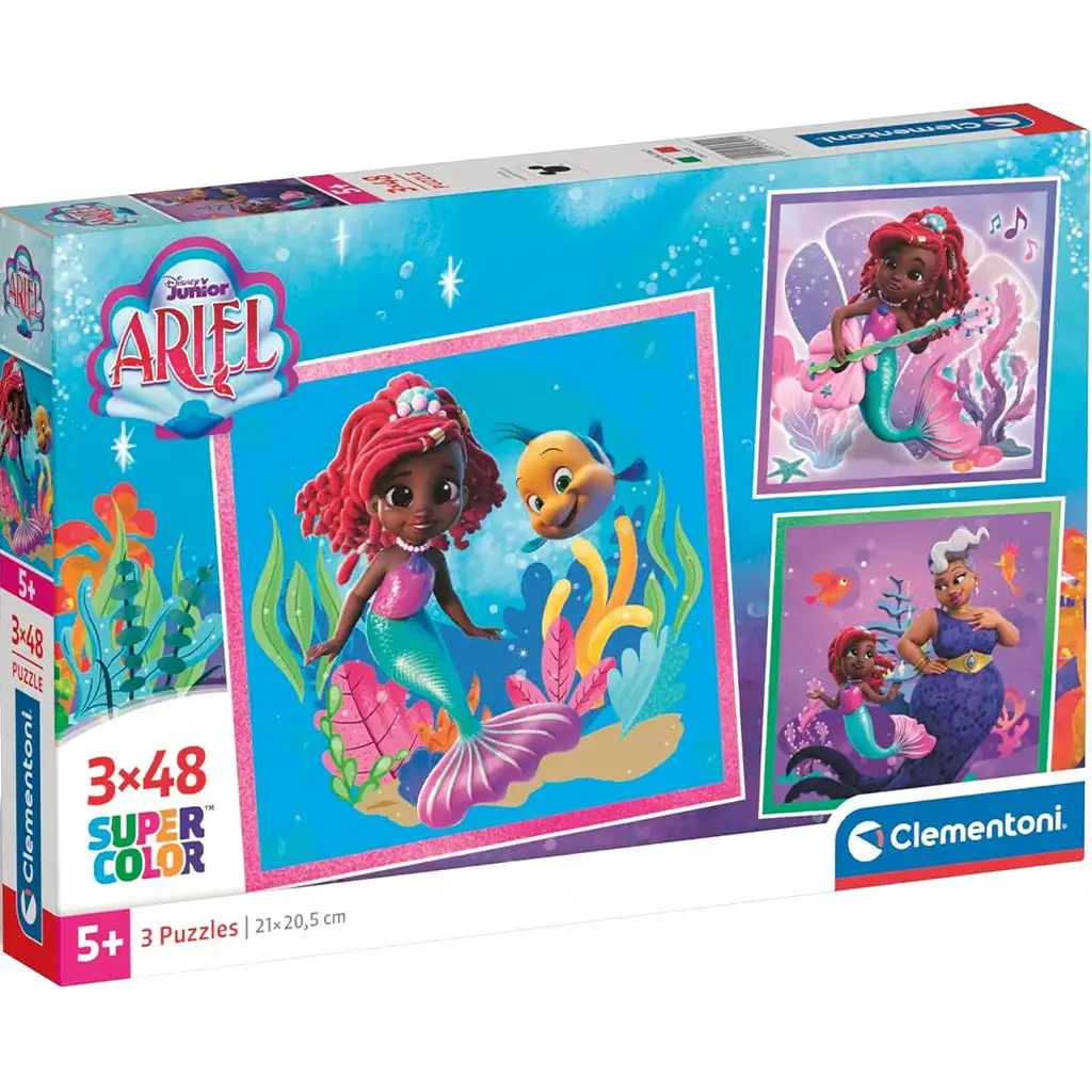 Disney Ariel 3x48db-os Supercolor puzzle - Clementoni kép 1