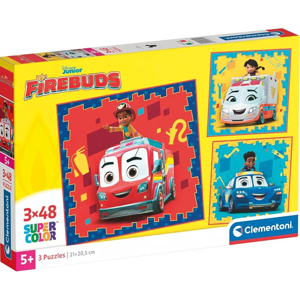 Disney Firebuds 3x48db-os Supercolor puzzle - Clementoni kép 1