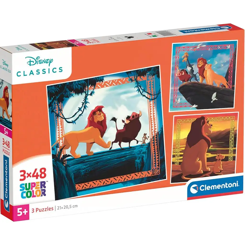 Oroszlánykirály 3x48db-os Supercolor puzzle - Clementoni kép 1