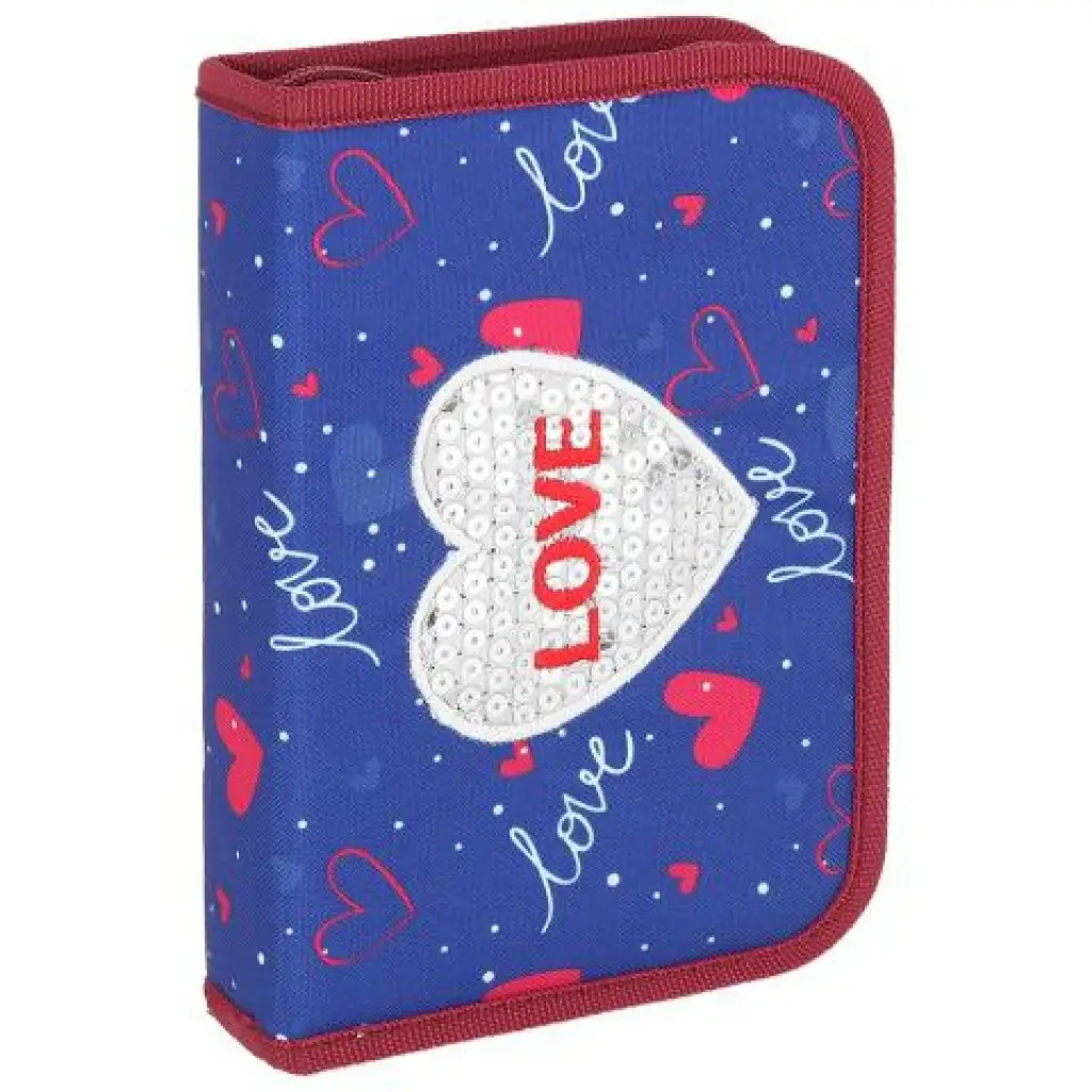 Spirit: Love Heart kék-rózsaszín kihajtható töltött tolltartó 24db-os kép 1