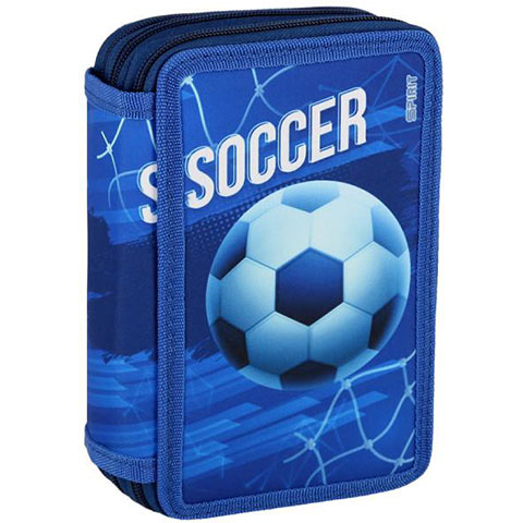 Spirit: Football Blue három emeletes töltött tolltartó kép 1