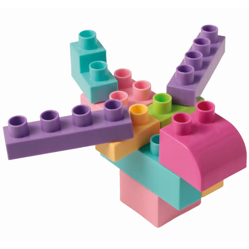 Kids Blocks pasztell építőelemek 50 db-os szett - Wader kép 3