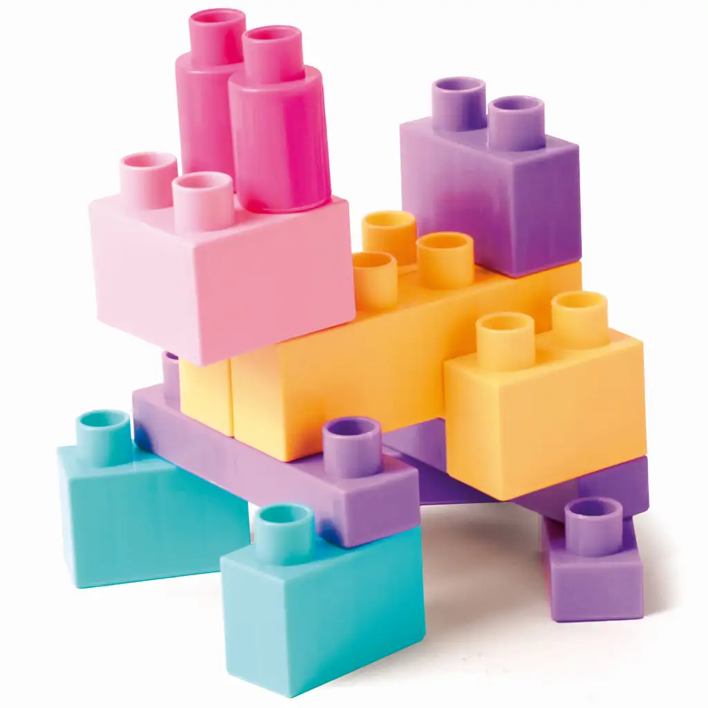 Kids Blocks pasztell építőelemek 50 db-os szett - Wader kép 4
