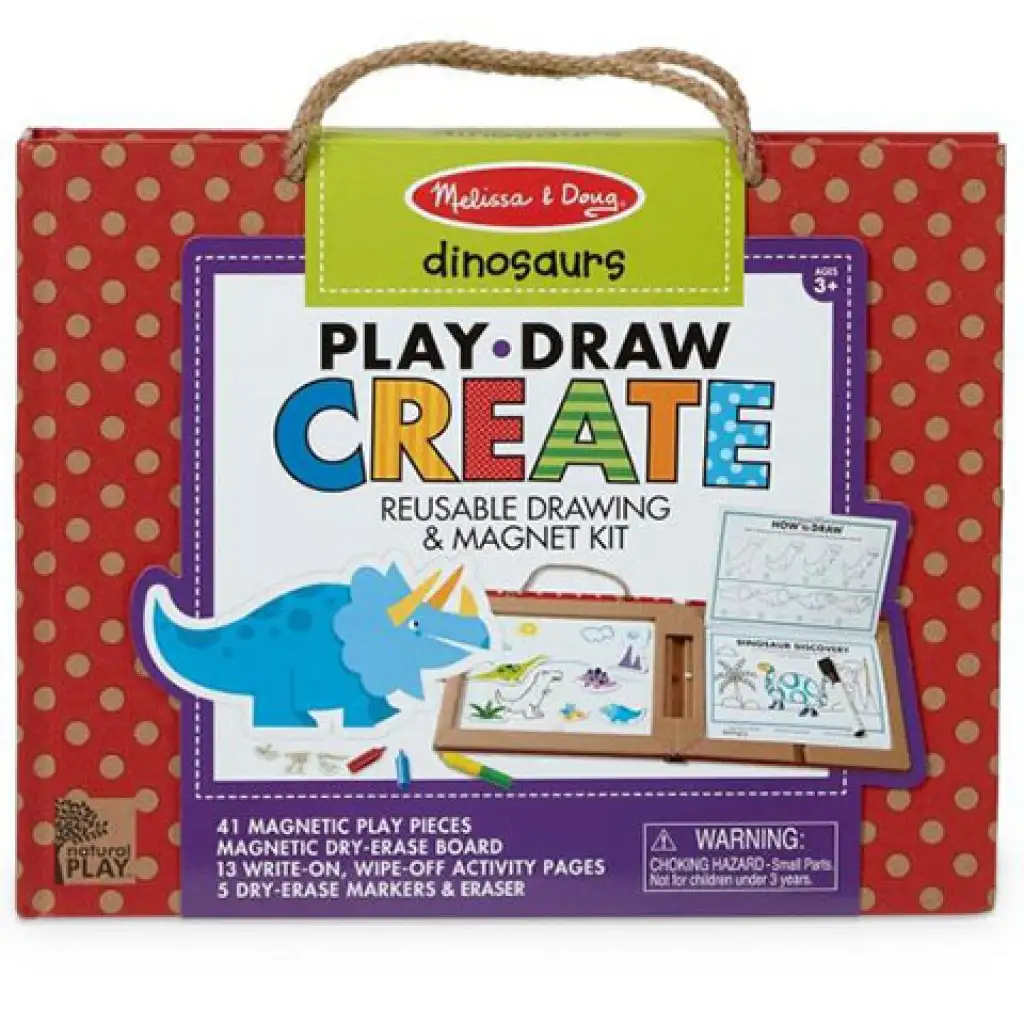 Melissa & Doug: Dinoszauruszos letörölhető rajzoló és mágneses kreatív játékszett kép 1