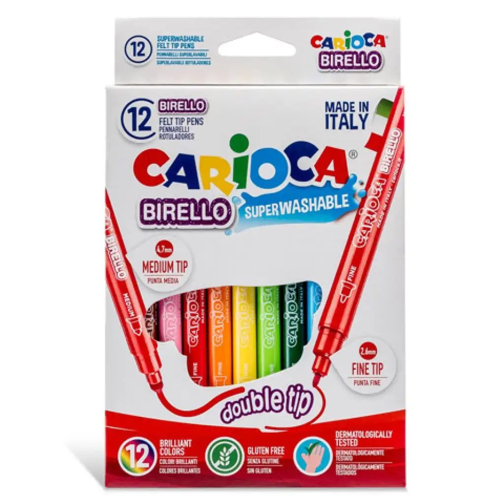 Dupla végű filctoll készlet 12db - Carioca kép 2