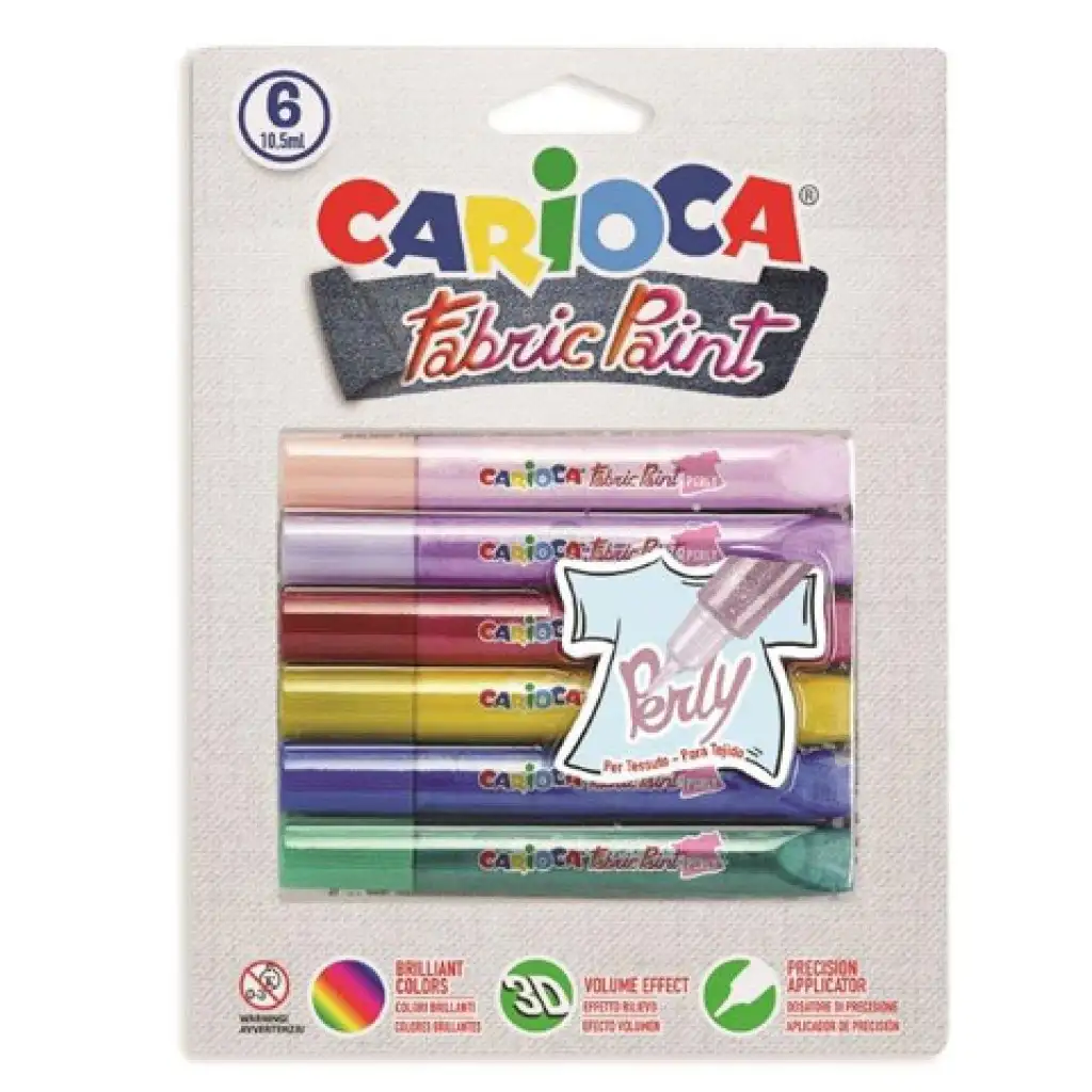 Textilfestő szett 6 színnel - Carioca kép 1