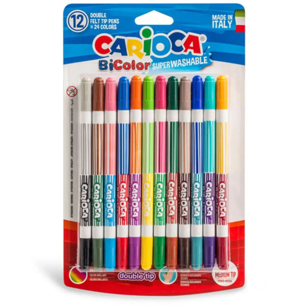 Kétszínű filctoll készlet 12db - Carioca kép 1