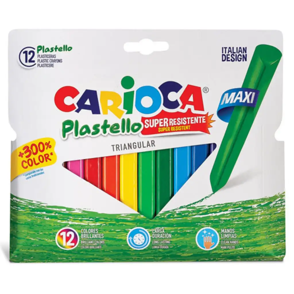 Háromszög Jumbo színes rajzkréta szett 12db - Carioca kép 1