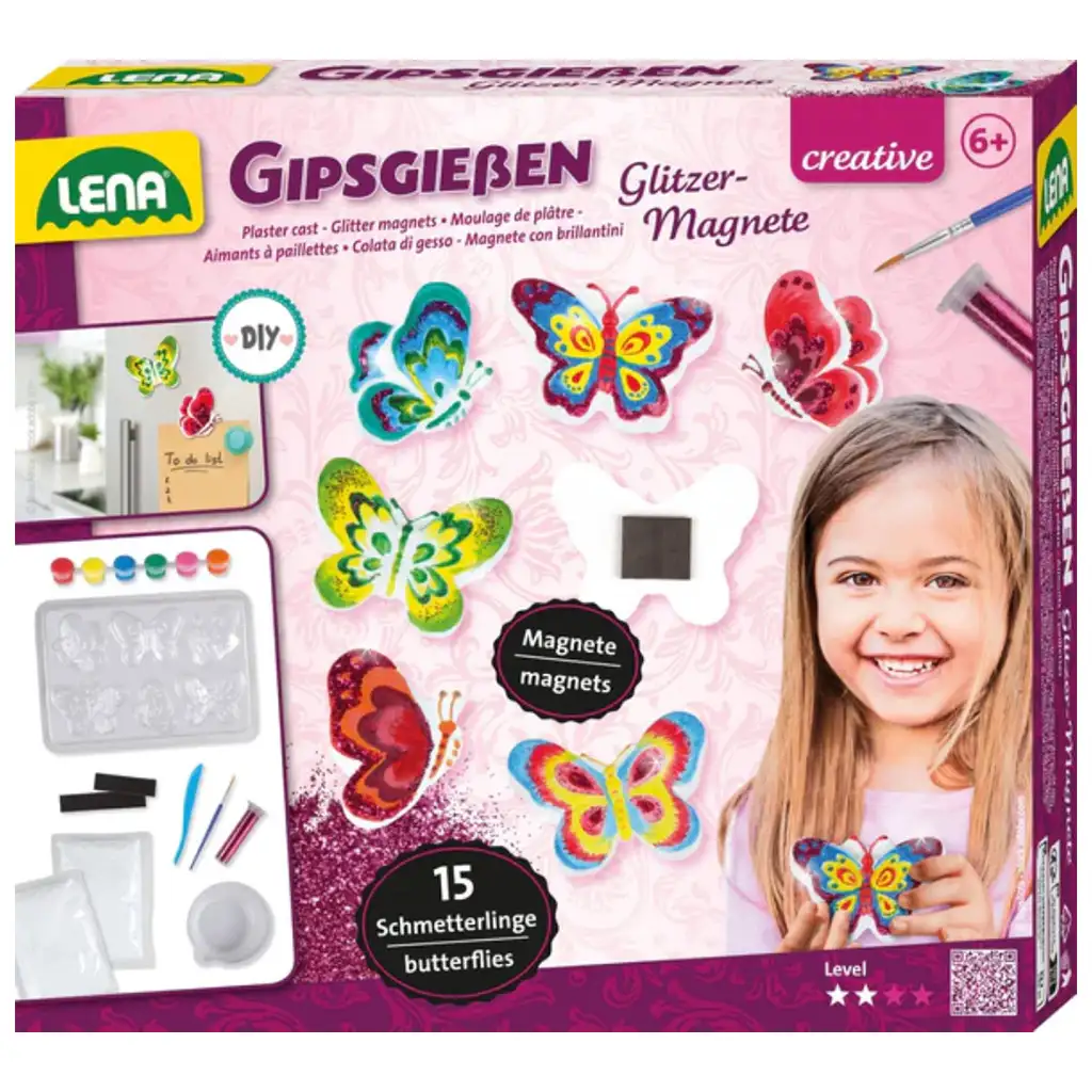LENA: Pillangós gipszkiöntő és hűtőmágnes készítő szett kép 1